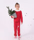 Pijama infantil liso de pana con collar&iacute;n