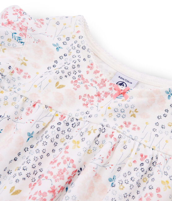 Pijama corto de punto para niña blanco MARSHMALLOW/blanco MULTICO