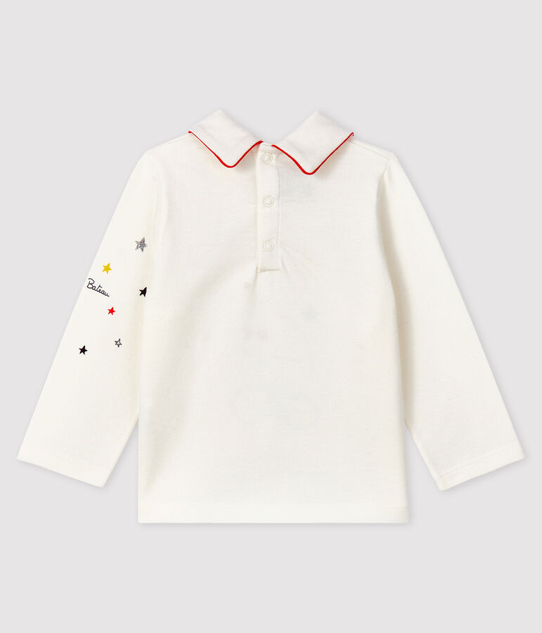 Camiseta con cuello de polo para beb&eacute; ni&ntilde;o blanco
