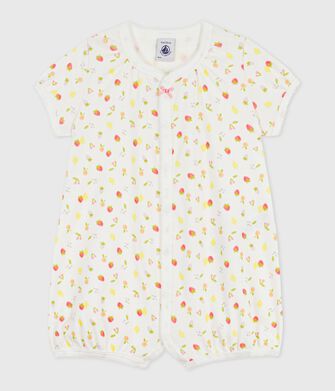 Mono corto de algod&oacute;n con estampado de frutas para beb&eacute;
