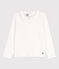 Camiseta de algodón de manga larga de niña blanco MARSHMALLOW
