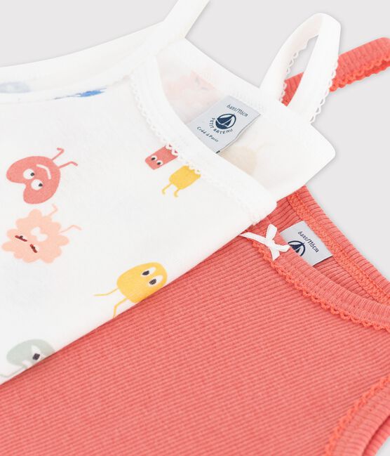 Juego de 2 camisas de tirantes de emociones de algodón y lyocell de niña variante 1