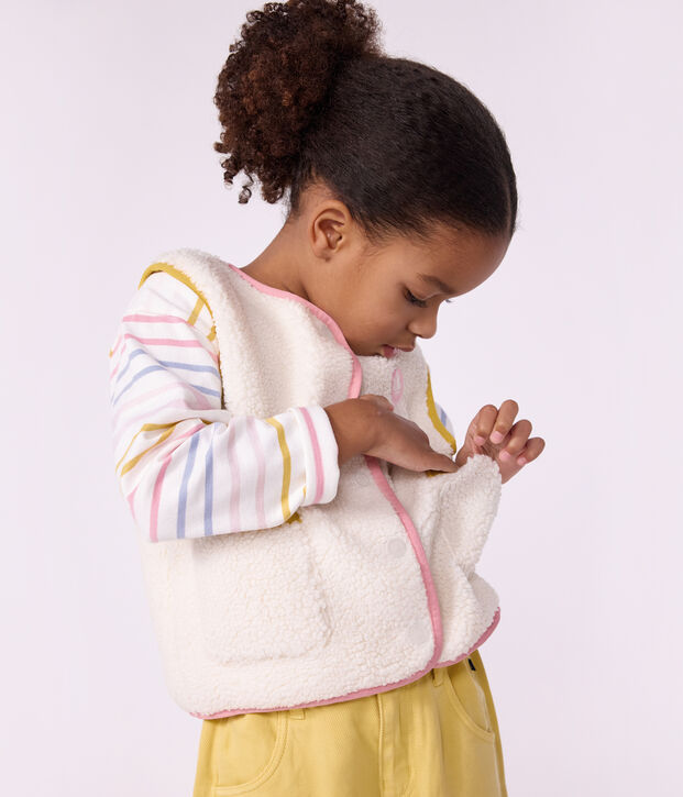 Chaleco infantil liso de borreguito MILK