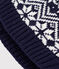 Gorro infantil jacquard de lana azul SOIR/ MARSHMALLOW