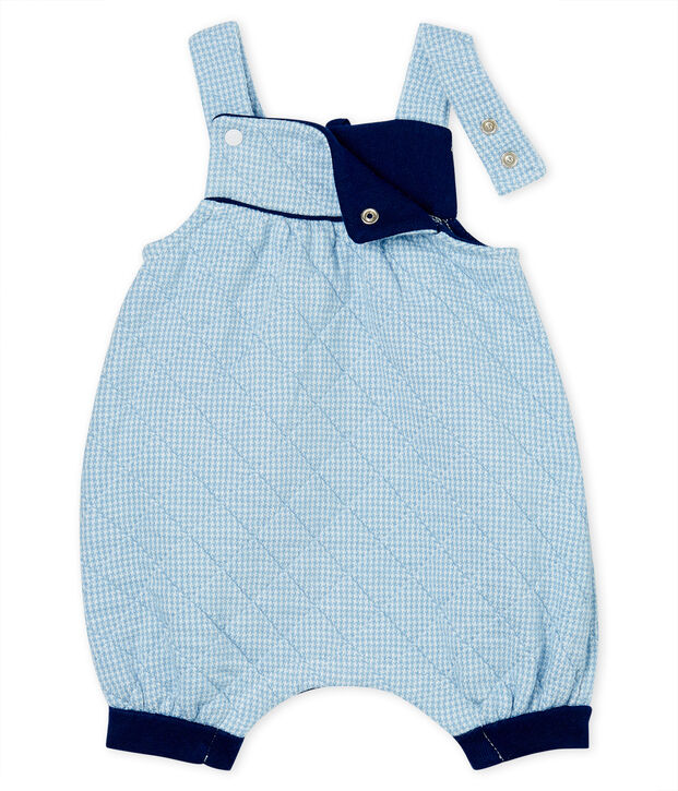 Peto corto para beb&eacute; de t&uacute;bico acolchado azul/blanco