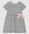 Vestido de manga corta a rayas para bebé niña blanco MARSHMALLOW/azul SMOKING