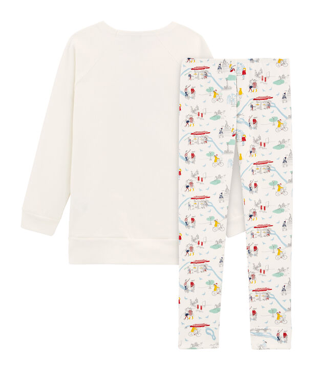 Pijama para ni&ntilde;a blanco/multicolor