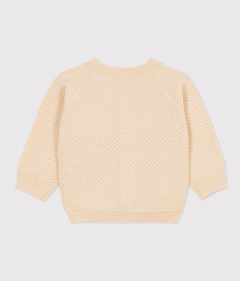 C&aacute;rdigan de punto tricotado de algod&oacute;n para beb&eacute; crudo