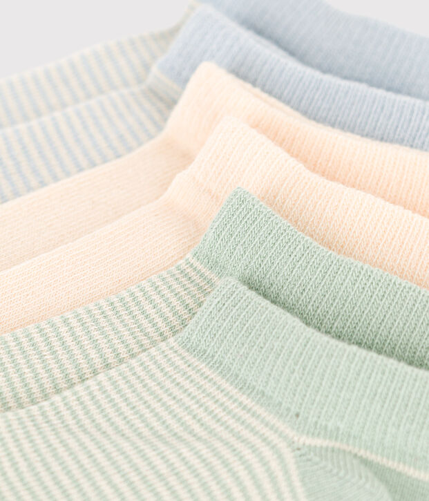 3 pares de calcetines de algod&oacute;n a rayas para ni&ntilde;os multicolor