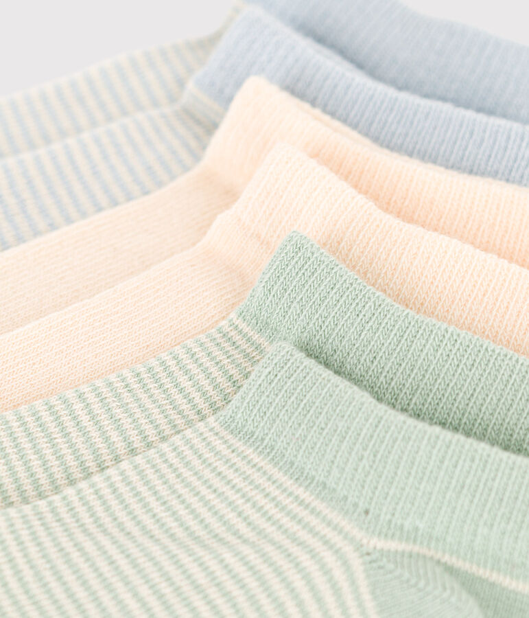 3 pares de calcetines de algod&oacute;n a rayas para ni&ntilde;os multicolor