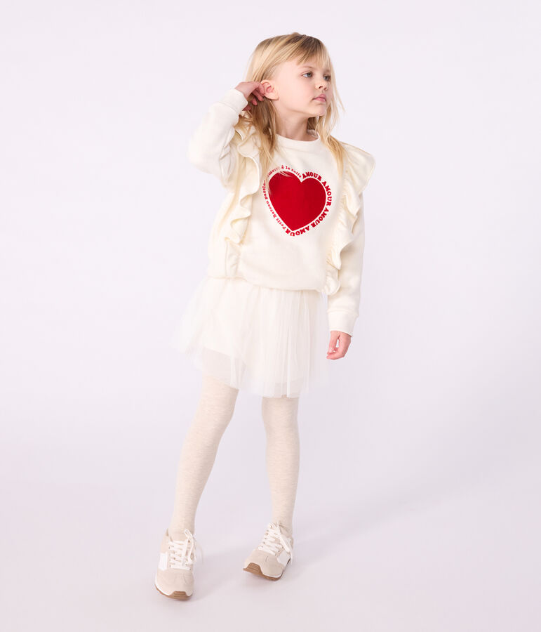 Sudadera infantil de algod&oacute;n con estampado crudo