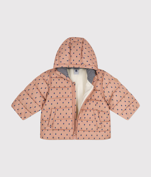 Abrigo estampado de beb&eacute; beige/multicolor