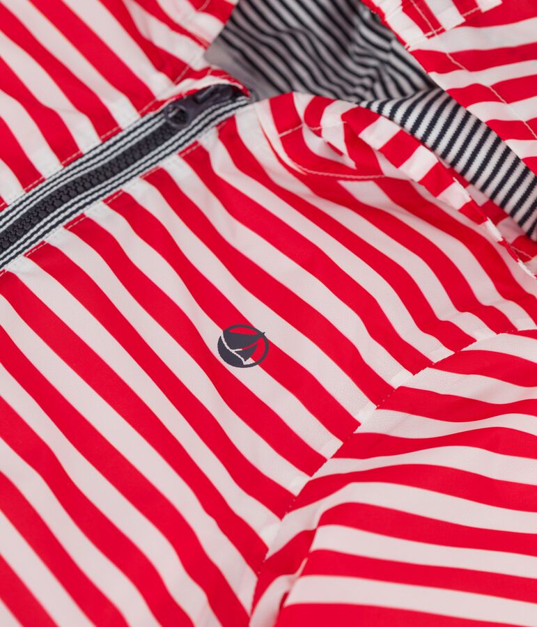 Cortavientos c&aacute;lido de poli&eacute;ster reciclado para beb&eacute; rojo PEPS/blanco MARSHMALLOW