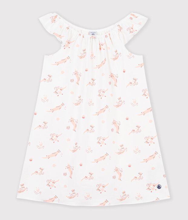 Chemise de nuit &agrave; manches courtes blanco/naranja/multicolor