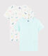 Lote de 2 camisetas de manga corta de gatos de colores de niña