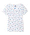 Camiseta estampada para niña blanco ECUME/azul BLEU/ MULTICO