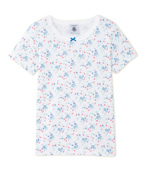 Camiseta estampada para ni&ntilde;a blanco/azul/multicolor