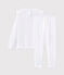 Pijama de algodón fino para niña blanco ECUME