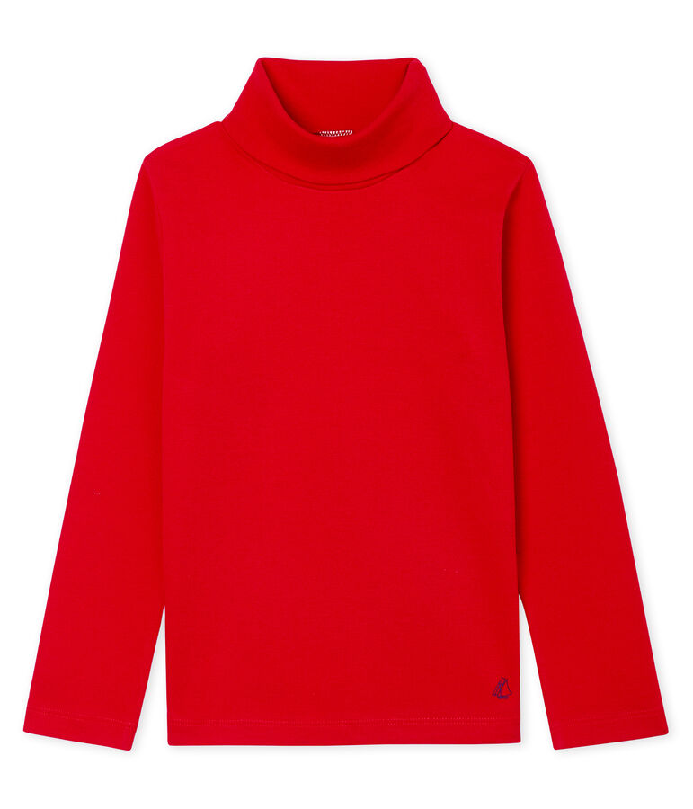 Jersey de cuello alto infantil unisex rojo
