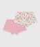 Juego de culottes infantiles largos de algod&oacute;n con flores multicolor