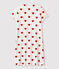 Camisón de corazones de niña de algodón blanco MARSHMALLOW/rojo TERKUIT