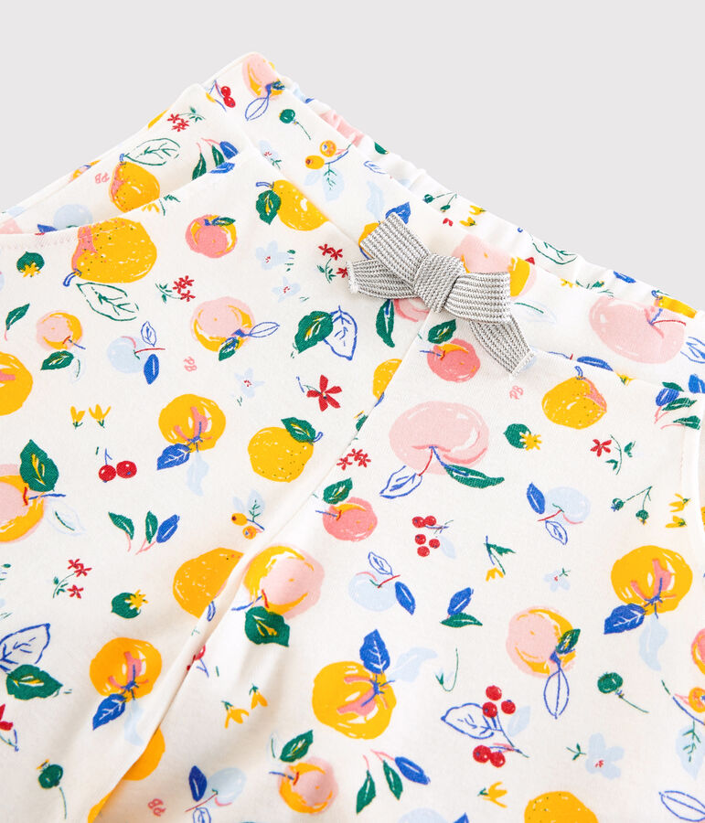 Pantal&oacute;n corto de algod&oacute;n de ni&ntilde;a blanco/multicolor