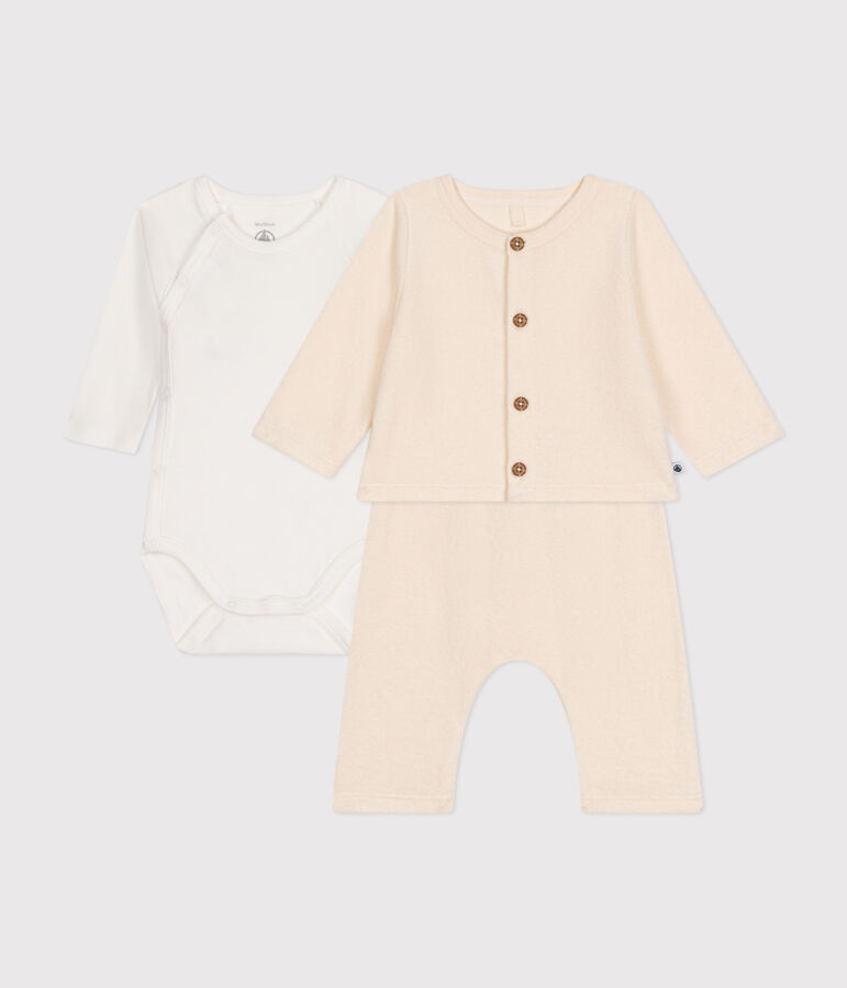 Conjunto de beb&eacute; de 3 piezas de rizo de beb&eacute; crudo