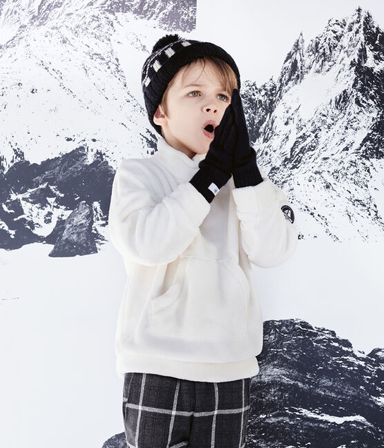 Sudadera polar de borreguillo para niño blanco MARSHMALLOW