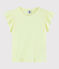 Camiseta de manga corta de algodón de niña amarillo CITRONEL