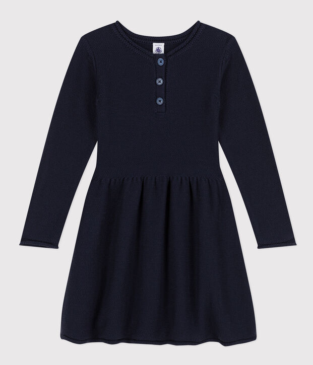 Vestido de manga larga de punto de ni&ntilde;a SMOKING