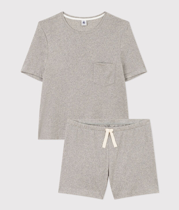 Pijama corto de algod&oacute;n para mujer gris