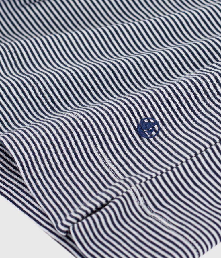 Camis&oacute;n de algod&oacute;n de manga corta a rayas para mujer azul SMOKING/blanco MARSHMALLOW