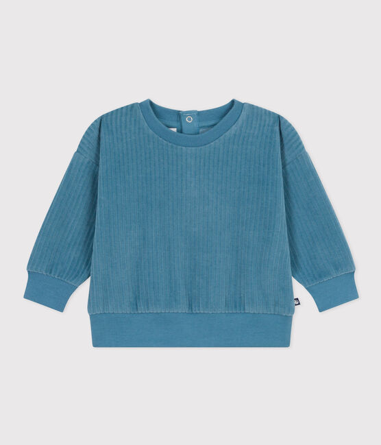 Sudadera de terciopelo para bebé azul POLOCHON