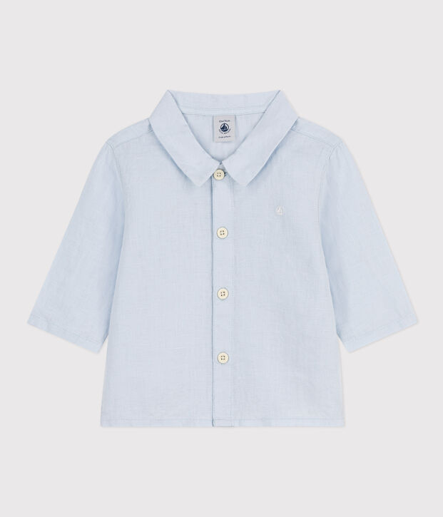 Camisa de lino para beb&eacute; azul