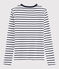 Camiseta icónica con cuello redondo para mujer blanco MARSHMALLOW/azul SMOKING