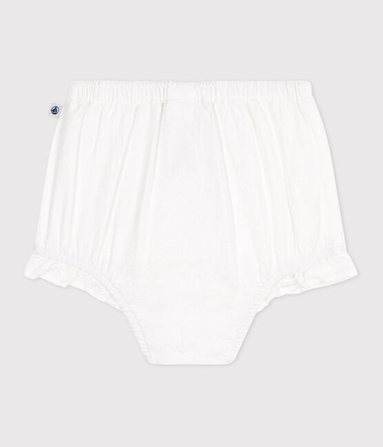 Pantalones bombachos de seersucker para bebé blanco ECUME