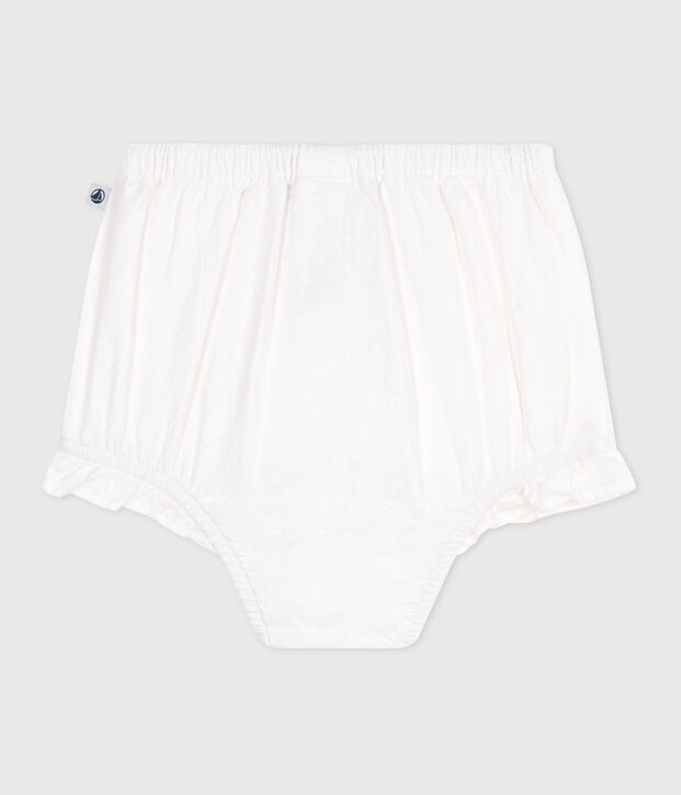 Pantalones bombachos de seersucker para beb&eacute; blanco