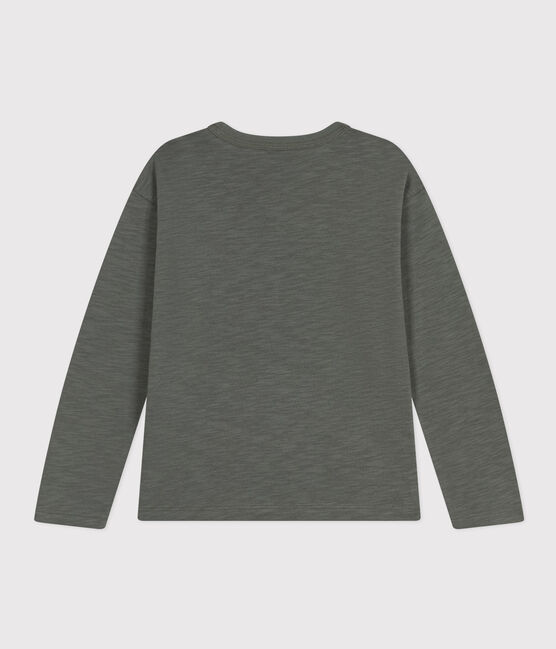 Camiseta de algodón de manga larga de niño verde THUYA