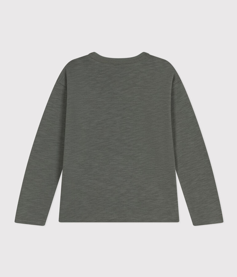 Camiseta de algod&oacute;n de manga larga de ni&ntilde;o gris