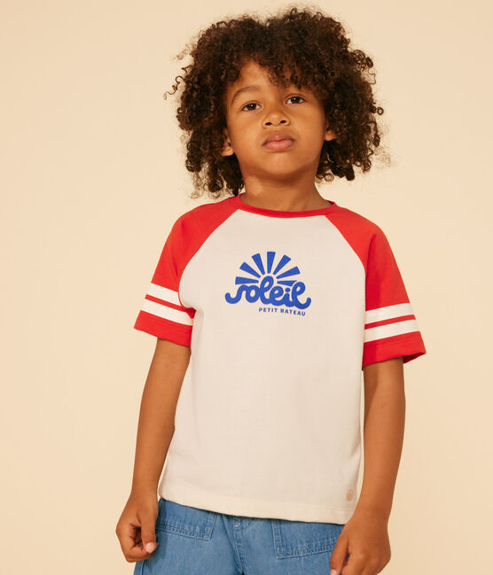 Camiseta estampada de punto para niño rojo AVALANCHE/ AURORA
