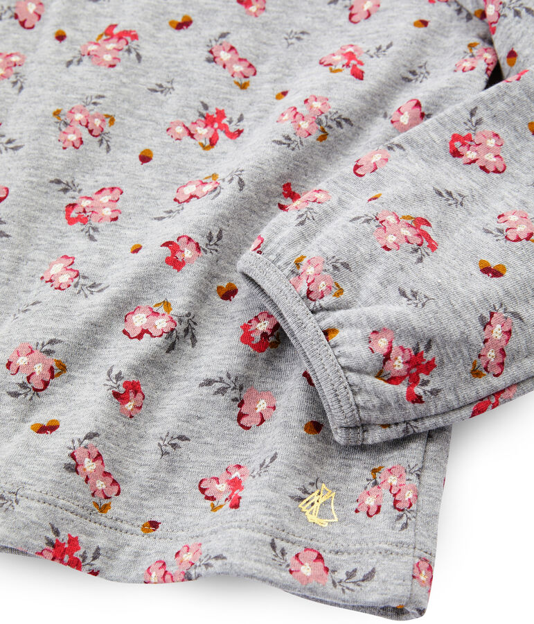 Camiseta de manga larga para ni&ntilde;a gris BELUGA/blanco MULTICO