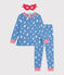 Pijama disfraz unisex de algodón fosforescente con capa azul ALASKA/blanco MULTICO