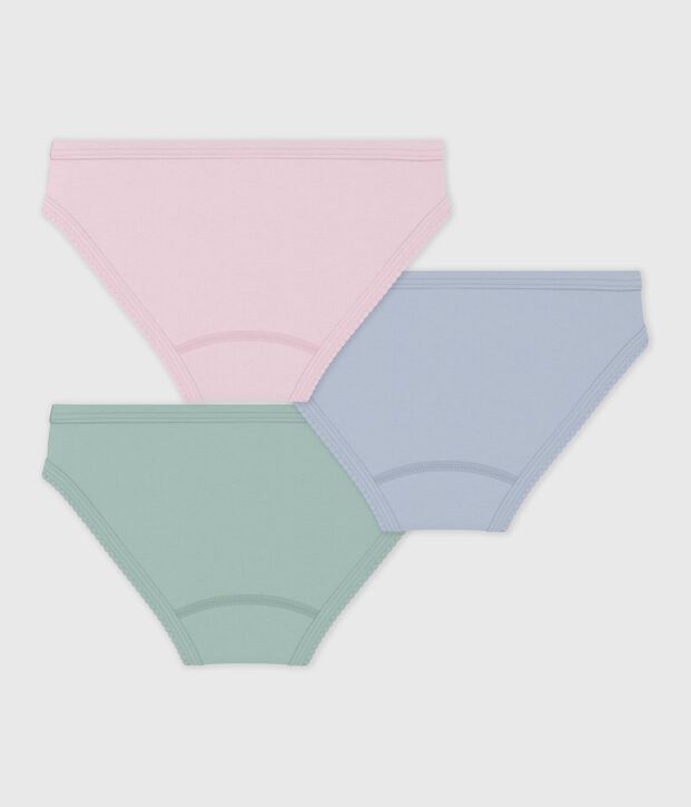 Juego de braguitas infantiles de algod&oacute;n lisas multicolor