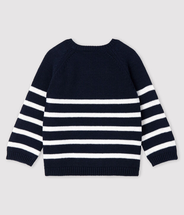 Jersey a rayas con motivo para beb&eacute; ni&ntilde;o azul/blanco