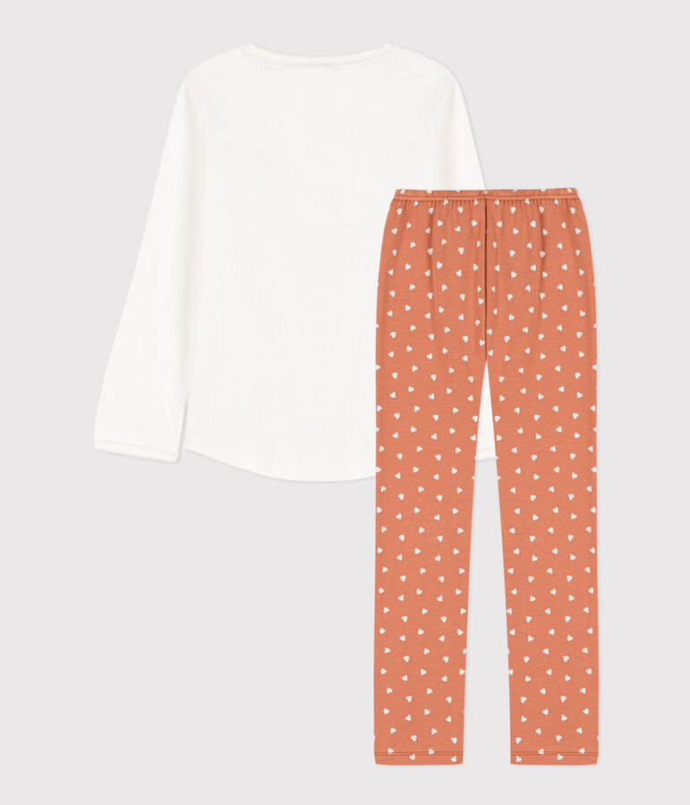Pijama de algod&oacute;n para ni&ntilde;a blanco/multicolor