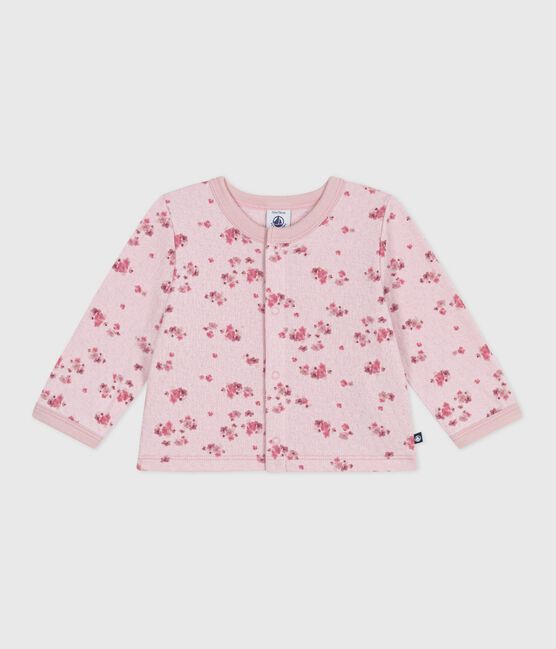 Cárdigan de algodón con estampado de flores para bebé rosa JOLI/blanco MULTICO