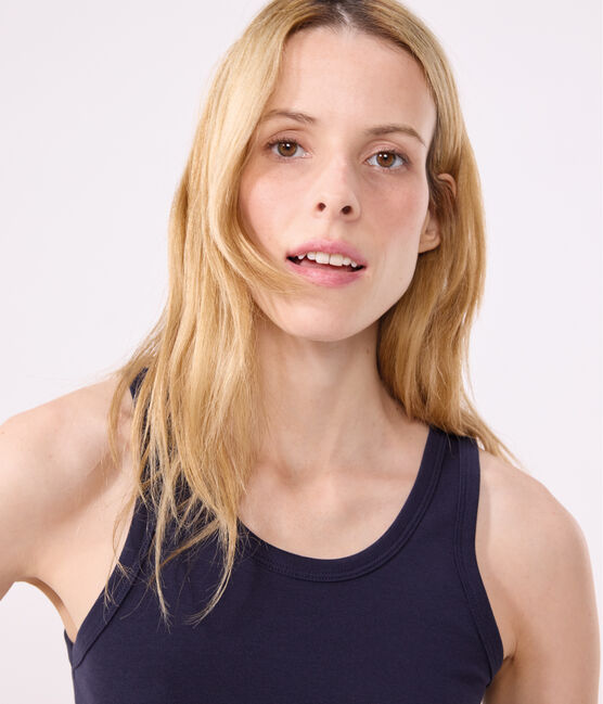 Camiseta sin mangas Iconique de algodón para mujer azul SMOKING