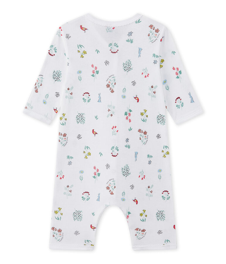 Pijama sin pies estampado para beb&eacute; ni&ntilde;a blanco/multicolor