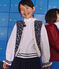 Chaleco infantil estampado de popelina de algodón y borreguito azul SOIR/ MULTICO