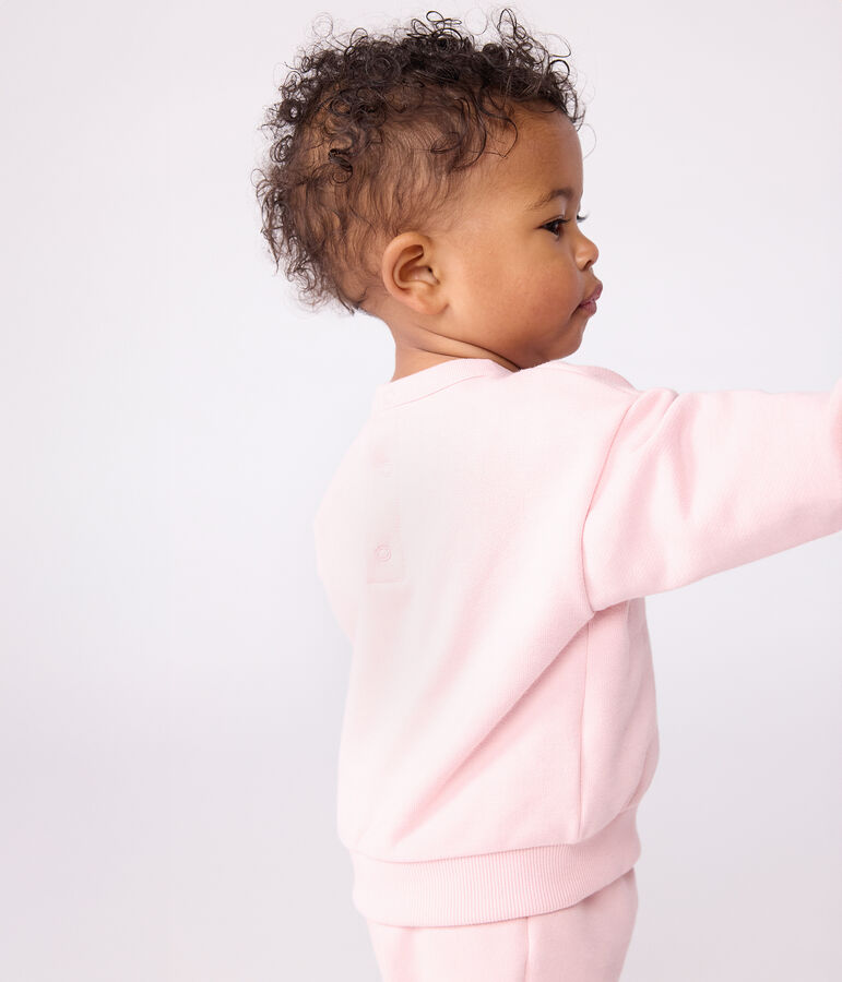 Sudadera de algod&oacute;n con bordado Petit Bateau para beb&eacute; rosa
